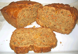 carrot loaf cooled and then cut in half