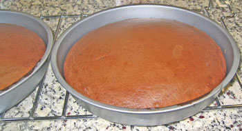 chocolate cake from oven