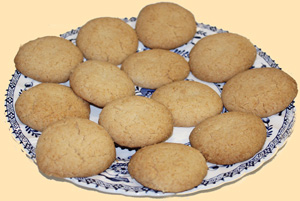 A plate of coconut biscuits