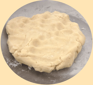 Ingredients mixed to form dough to date slices