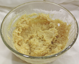 Marzipan mixed in bowl